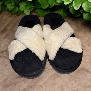 $230 Ancient Greek Sandals Women's Black/White Thais Terry Slide Sandal Shoes Si